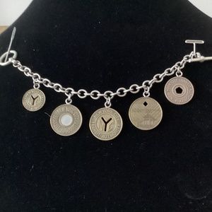 New York Transit Token & Coin Bracelet. 925 Silver